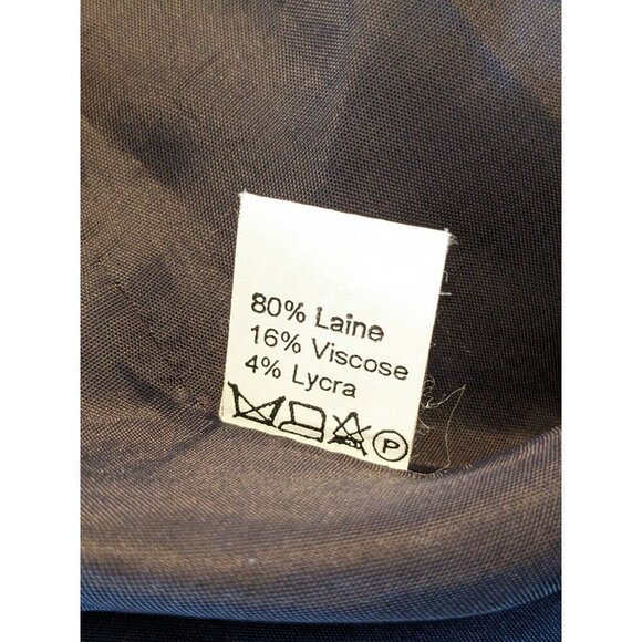 MILLE and UNE Paris Vintage Wool Blend Fur Trim Blazer Jacket Womens US 10 Plum - Picture 11 of 12